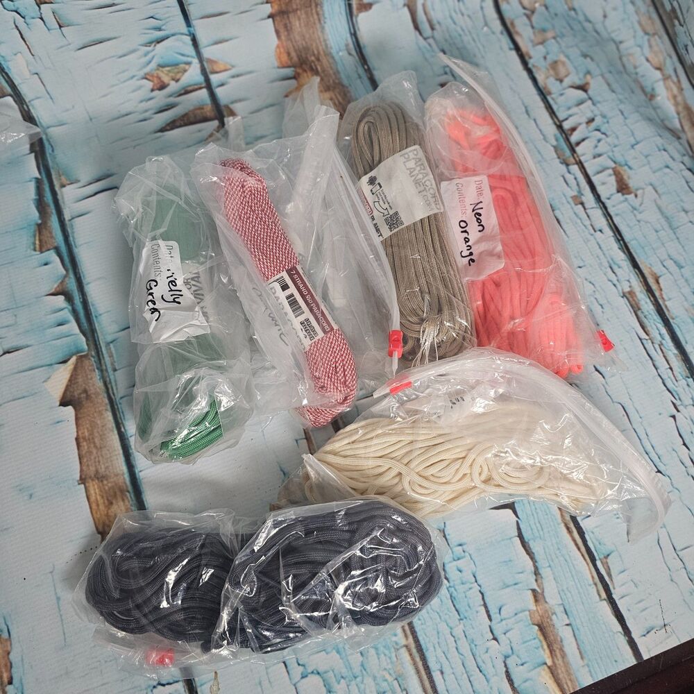 Paracord Planet 550 Paracord Lot 7 Strand Various Colors Lengths Survival Craft